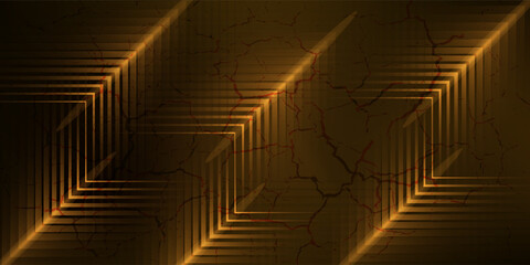 dynamic golden arc line technology design concept on black background.vector illustration.