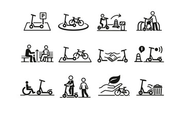 Awareness micro courtesy vector safe respect urban mobility cue habit parking icon