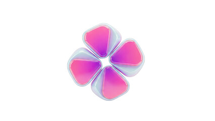 Fototapeta premium Abstract geometric shape with pink and iridescent colors