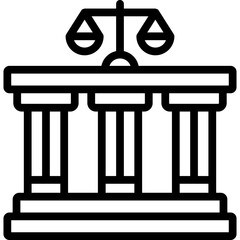 courthouses icon illustration design with outline