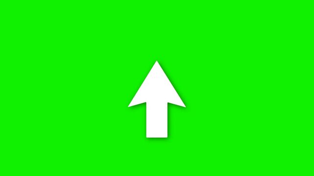 arrow up symbol animation on green screen. business growth indicator. succes concept