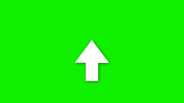 arrow up symbol animation on green screen. business growth indicator. succes concept