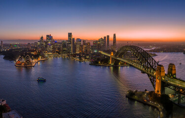 Sydney Kirribilli high short panorama dark