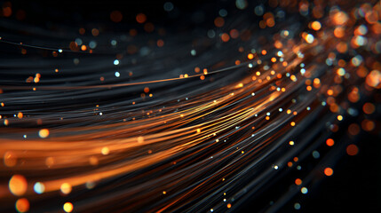 Glowing 3D Visualization of High-Speed Data Transfer Through Advanced Network Infrastructure