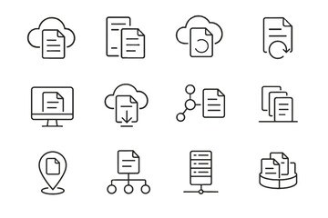 Hybrid icon archive digital backup synced cloud online local document storage vector