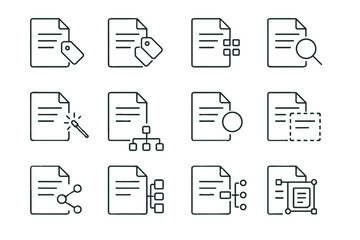 File icons metadata keyword tagging semantic vector icon tags minimalist data document
