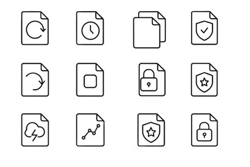 Restore icon document history recovery scheduled digital safety archive routine data vector