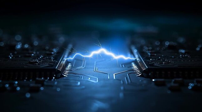 Close-up view of an electronic circuit board with detailed components