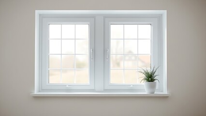 pvc. Minimalist white window with daylight streaming through, creating a clean and serene interior. real-estate listings.