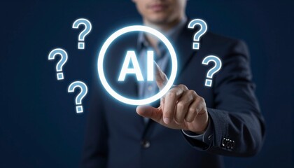 Contemplating Artificial Intelligence Button Dark Setting