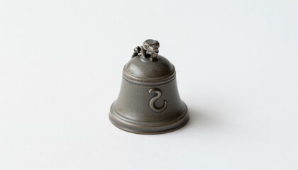 Antique Metal Bell with Ornamental Top and Serpent Detail