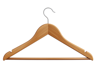 Realistic Wooden Clothes Hanger PNG Transparent
