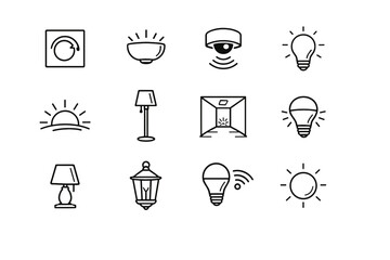 Lamp light lighting dimmer mindful style icons fixture ambient vector led icon
