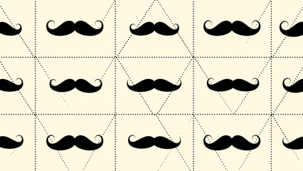Elegant mustache pattern with geometric lines for a retro or vintage design theme