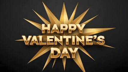 Golden happy valentine's day greeting card