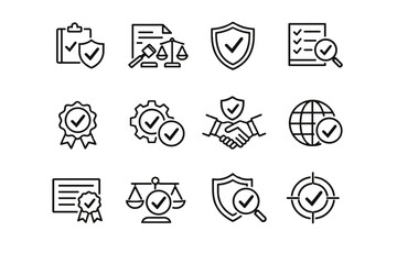 Assurance marker consent clarity vector focus icons icon verification sign adherence cue