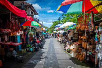views of ubud market in bali, indonesia	
