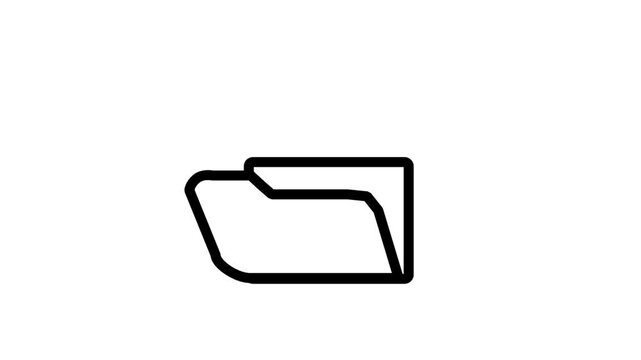 Simple minimalist folder icon for file management, symbolizing digital storage, data organization, directory structure, and workspace efficiency for computer systems.