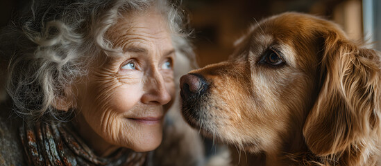 Using pet therapy as treatment for dementia in an elderly woman.