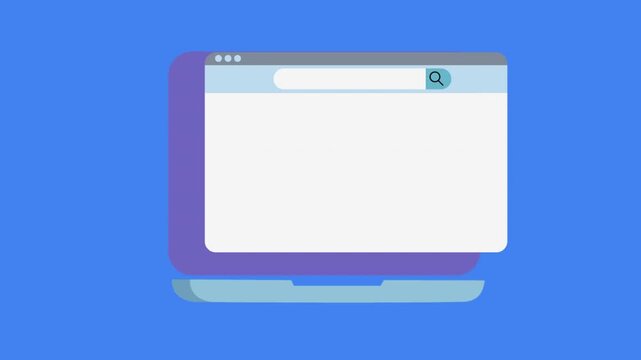 Minimal web browser window interface with integrated search bar on blue background. Clean UI design concept for web navigation, search input, and modern application mockups.

