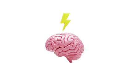 Brain with Lightning Bolt Symbol