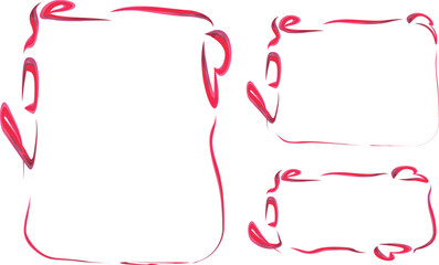 red colorful abstract pattern valentine day frames set vector
