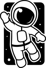 SVG vector illustration of an astronaut silhouette.Astronaut Standing on Earth Globe Icon Illustration