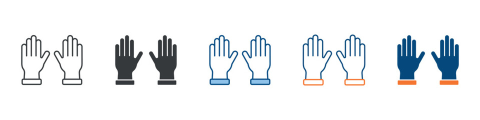 Obraz premium Gloves Icon Set Multiple Style Collection 