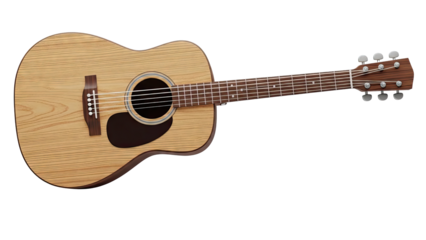 Acoustic Guitar with Natural Wood Finish