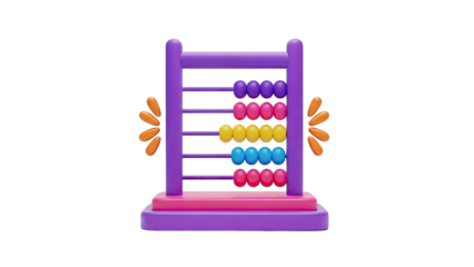 Colorful Abacus with Orange Flower Accents