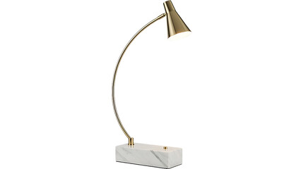 Elegant modern gold arched table lamp with a luxurious white marble base for stylish lighting