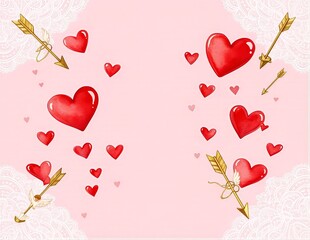 Lace Hearts with Cupid Arrows