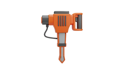 Orange Jackhammer with Chisel Bit