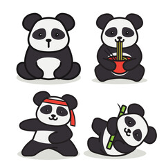Cute Panda Logo Mascot. Suitable for illustration, sticker, or scrapbooking