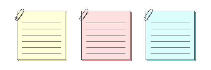 クリップで留められたメモ帳、メモ、ノート