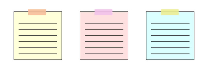 マスキングテープが貼られたメモ帳、メモ、ノート