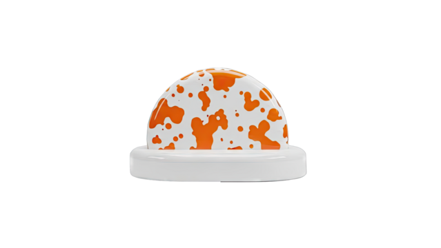 Dome with orange and white cow print pattern - Powered by Adobe