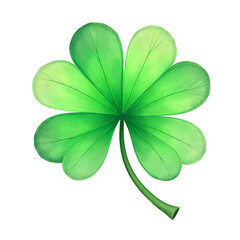 Vibrant green four leaf clover symbol of luck and good fortune.