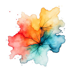 Vibrant watercolor floral abstract with delicate veins and colorful splashes.