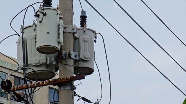 Seoul, South Korea - Aug 2 2024 : Electric transformer in Korea