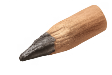 Pencil point sharpener creating a graphite tip for writing, drawing, and sketching on transparent background