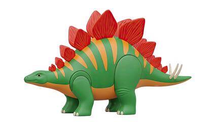 Obraz premium Green and Orange Stegosaurus Toy with Red Plates