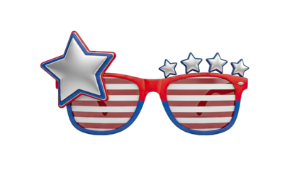 American Flag Themed Novelty Sunglasses with Stars