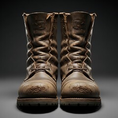 Worn Leather Boots with Vintage Style