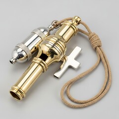 Nautical Brass Telescope with Rope Detail