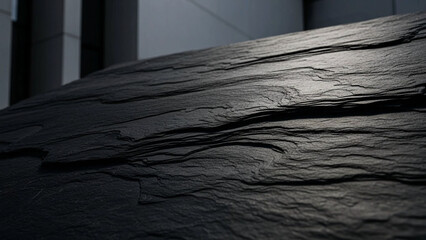 High-end dark charcoal slate stone texture with natural surface