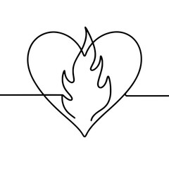 heart with burning fire