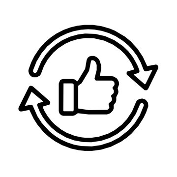 AI model feedback loop and RLHF icon (vector)