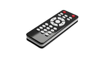 Black Remote Control with White and Red Buttons