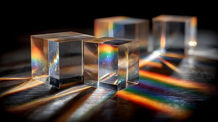 Laser optics experiment with prisms refracting beams demonstrating physics research precision light science innovation
